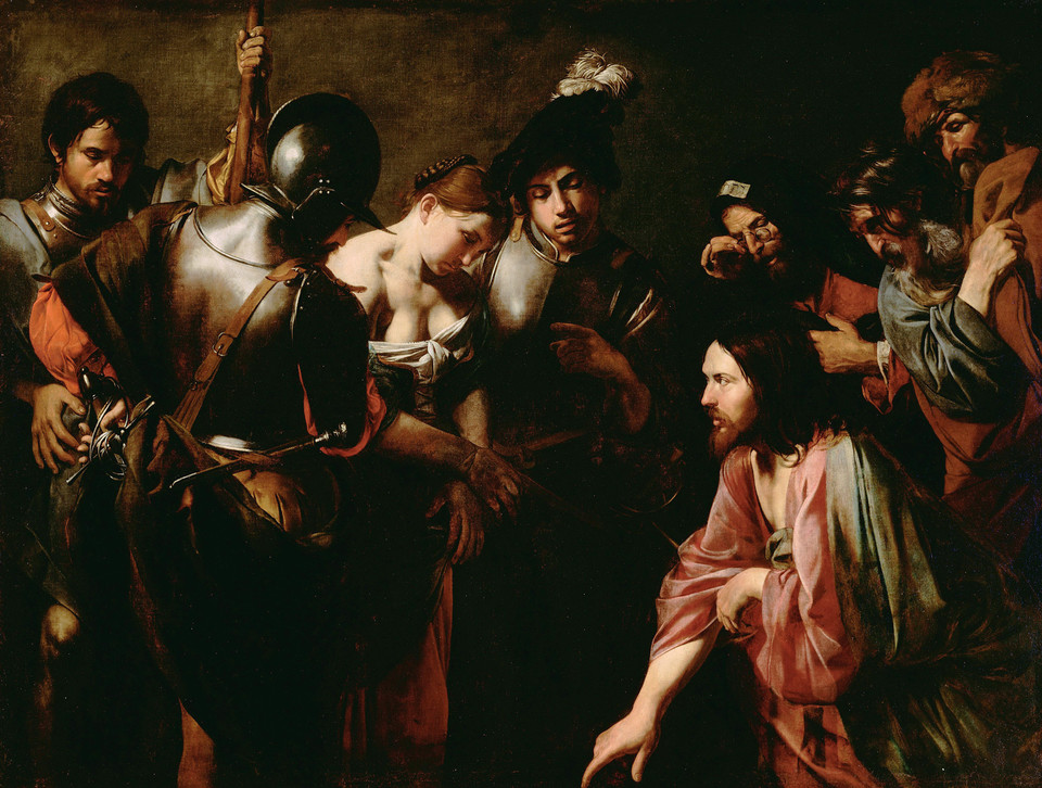 '그리스도와 간음한 여인'(Christ and the Adulteress ). 발렌틴 드 불로뉴(Valentin de Boulogne) 그림. 사진 출처 플리커