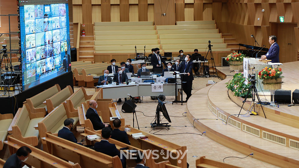 올해 9월 열린 기독교한국침례회 총회 현장. 이 씨는 이 자리에서 면직됐지만, 피해자들은 총회에서 아무런 소식도 듣지 못했다. 뉴스앤조이 나수진