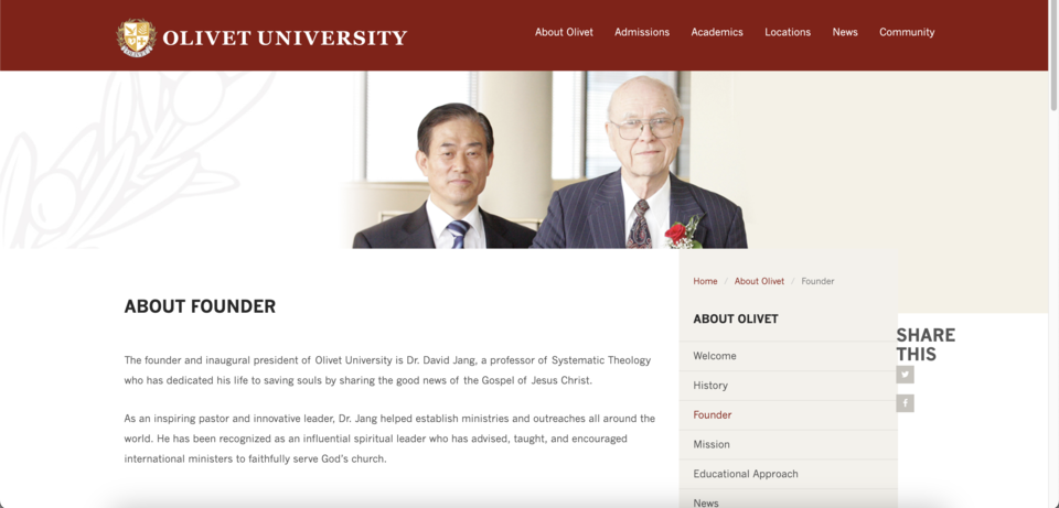 올리벳대를 향한 각종 의혹은 결국 설립자 장재형에게로 향하고 있다. 탈퇴자들은 장 씨가 아주 세밀한 지시까지도 내리는 사람이라고 공통적으로 증언했다. 인신매매나 돈세탁 등의 일도 장재형을 통하지 않고는 할 수 없다는 것이다. 올리벳대 홈페이지 갈무리