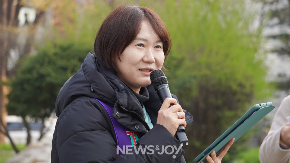 강지연 목사는 그리스도인들이 화해를 만드는 사람들이라고 했다. 뉴스앤조이 엄태빈