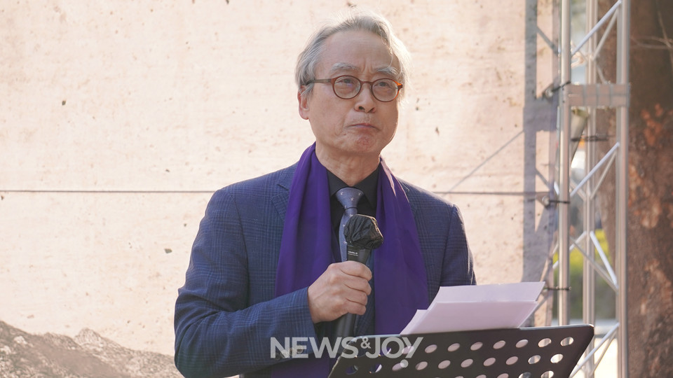 설교를 맡은 이정배 목사. 뉴스앤조이 엄태빈