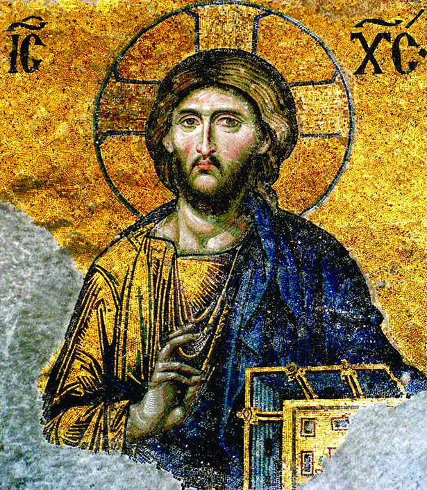 Christ Pantocrator, detail of the Deesis mosaic. 이스탄불 성소피아대성당. 사진 출처 위키미디어공용