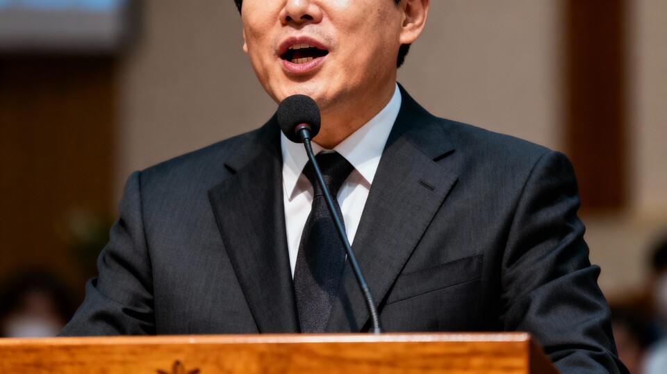 강단 위에서 무심코 던지는 말들은 1980년대에는 농담이었을지 몰라도 이제는 '언어 폭력'이 될 수 있다. 퍼플렉시티 AI로 생성.