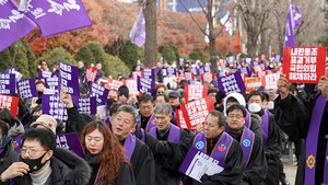 기장, 총회 시국 기도회…전국 목회자·교인 700여 명 국회 앞 집결